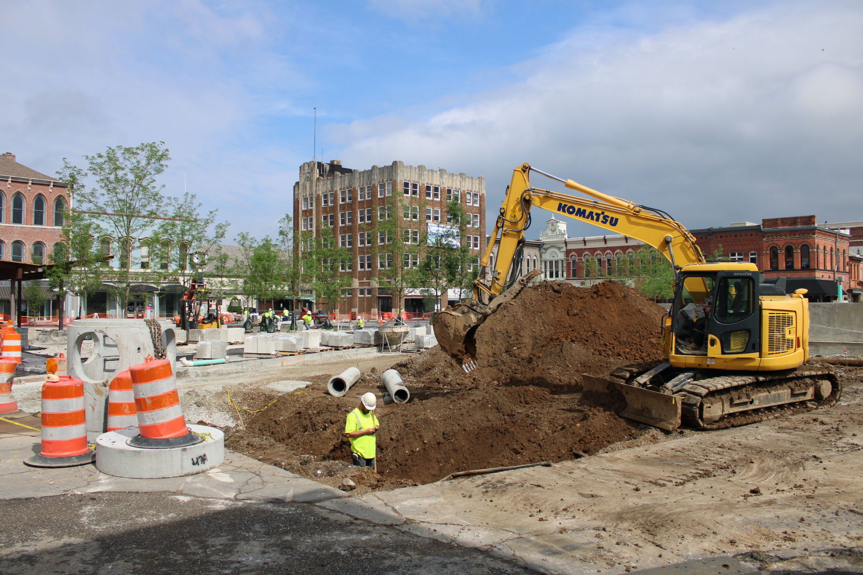 Repairing a road collapse